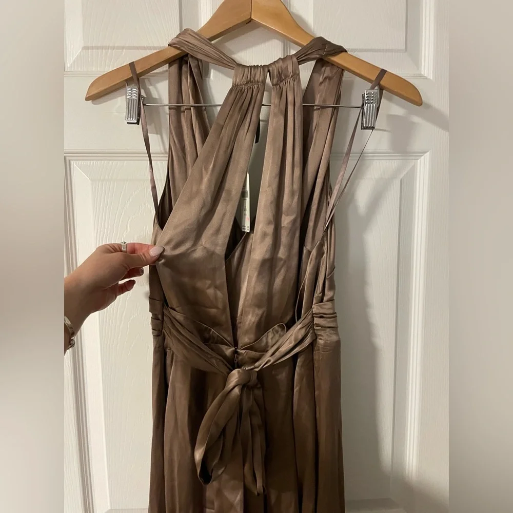 Anthropologie Silk V-Neck Midi Dress - Picture 6 of 6